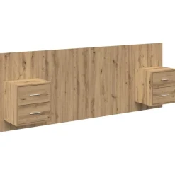 vidaXL Tête de lit avec armoire avec tiroir 3 pcs Chêne artisanal