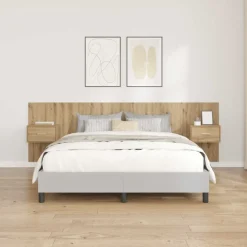 vidaXL Tête de lit avec armoire avec tiroir 3 pcs Chêne artisanal
