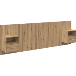 vidaXL Tête de lit avec armoire avec tiroir 3 pcs Chêne artisanal