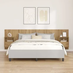 vidaXL Tête de lit avec armoire avec tiroir 3 pcs Chêne artisanal