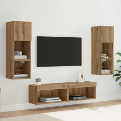 vidaXL Unité murale de TV 6 pcs Chêne artisanal Bois d'ingénierie