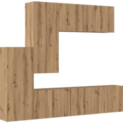 vidaXL Unité murale de TV 5 pcs Chêne artisanal Bois d'ingénierie