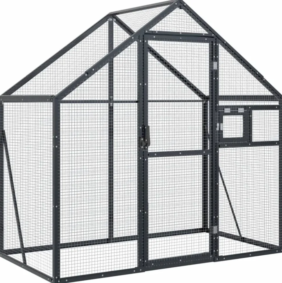 vidaXL Volière anthracite 179x100x185 cm aluminium