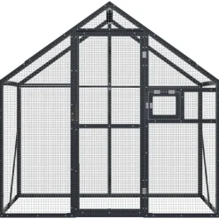 vidaXL Volière anthracite 179x100x185 cm aluminium