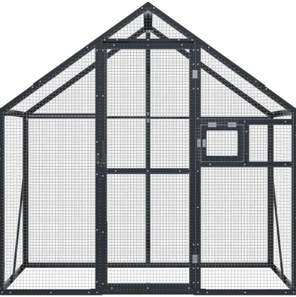 vidaXL Volière anthracite 179x100x185 cm aluminium