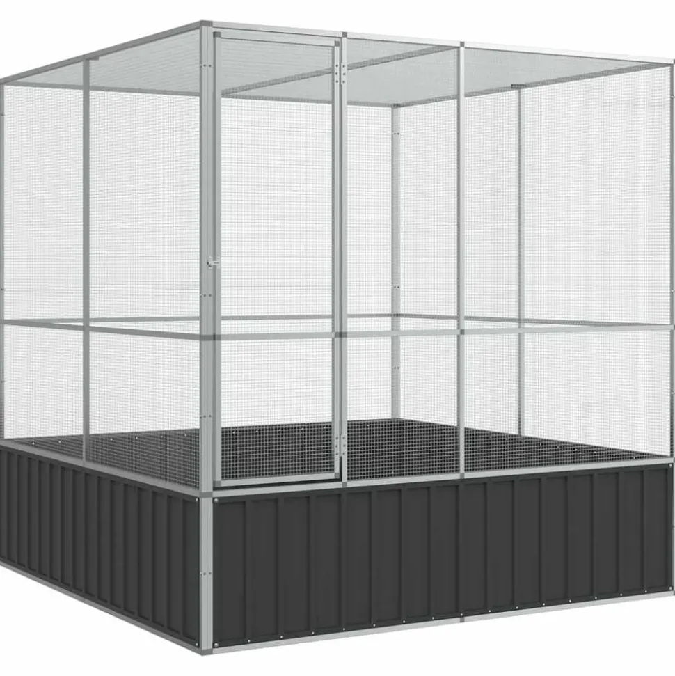 vidaXL Volière argenté 211x207x212 cm acier