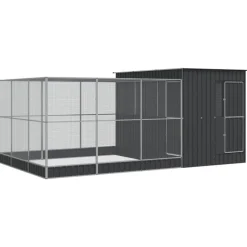 vidaXL Volière avec extension argenté 497x303x216 cm acier
